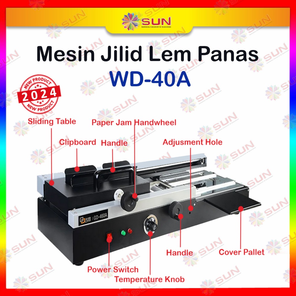 Jual Mesin Jilid Lem Panas Semi Automatic WD-40A Ukuran A4 - Softcover ...