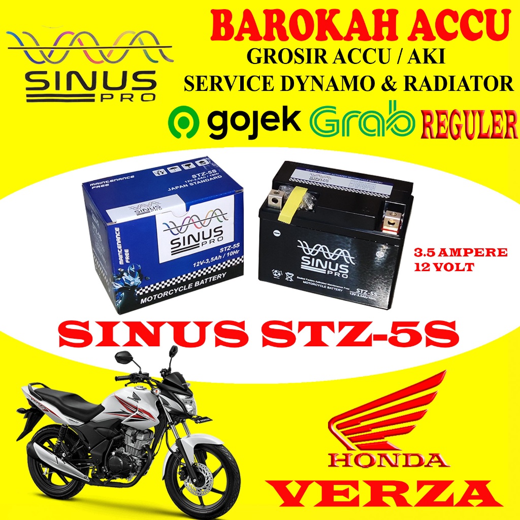 Jual AKI MOTOR HONDA VERZA SINUS STZ5S , 3.5 AH | Shopee Indonesia