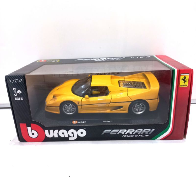 Jual Diecast Burago Ferrari F50 Kuning 1:24 | Shopee Indonesia