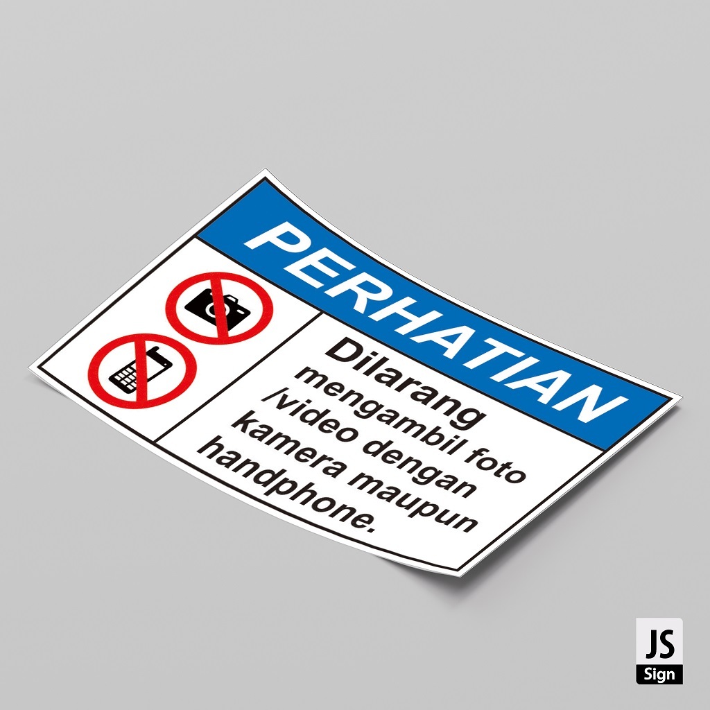 Jual Sticker K Safetysign Dilarang Mengambil Foto Video Shopee Indonesia