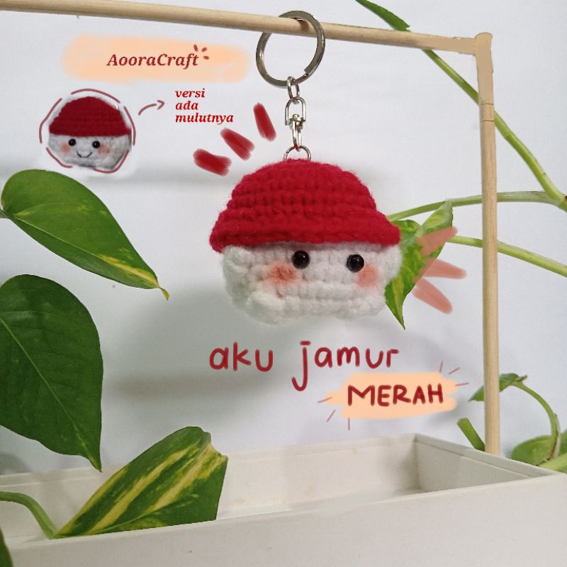 Jual Twins Baby Mushroom Keychain Crochet/ Gantungan Kunci Jamur Rajut ...