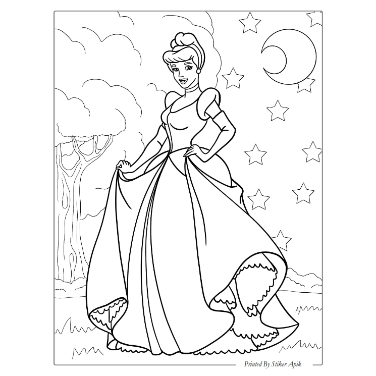 Jual Printable Worksheet Kertas Mewarnai Tema Putri Disney Coloring ...
