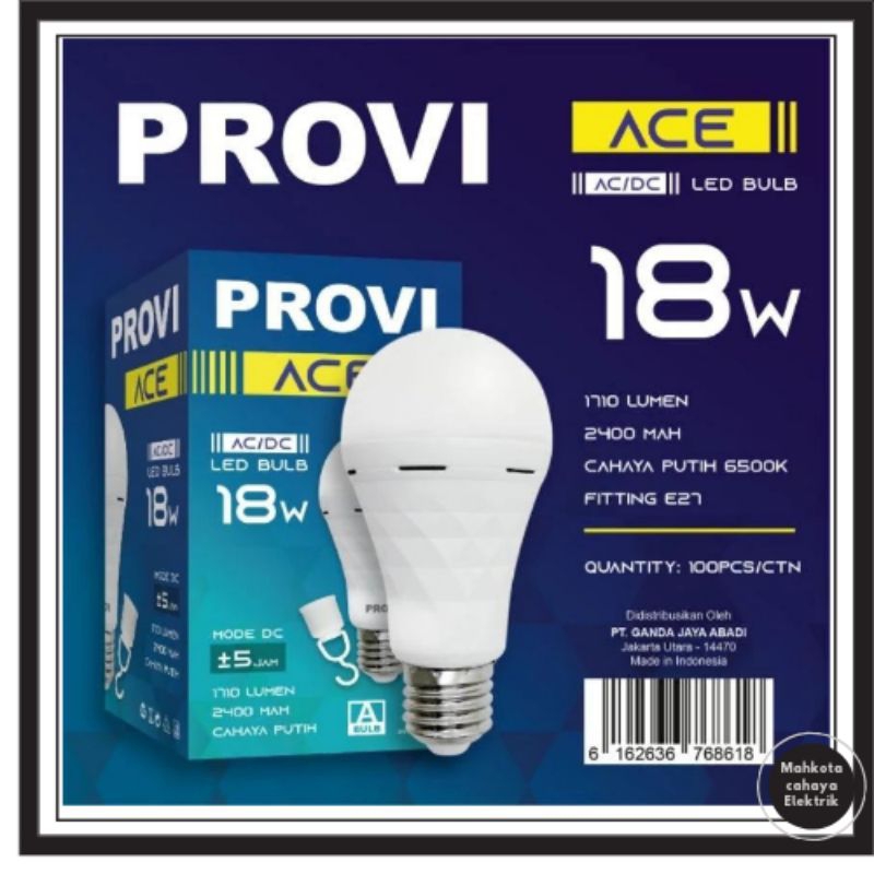 Jual Lampu LED Emergency Provi 9w - 12w - 18w / Lampu Darurat / lampu ...