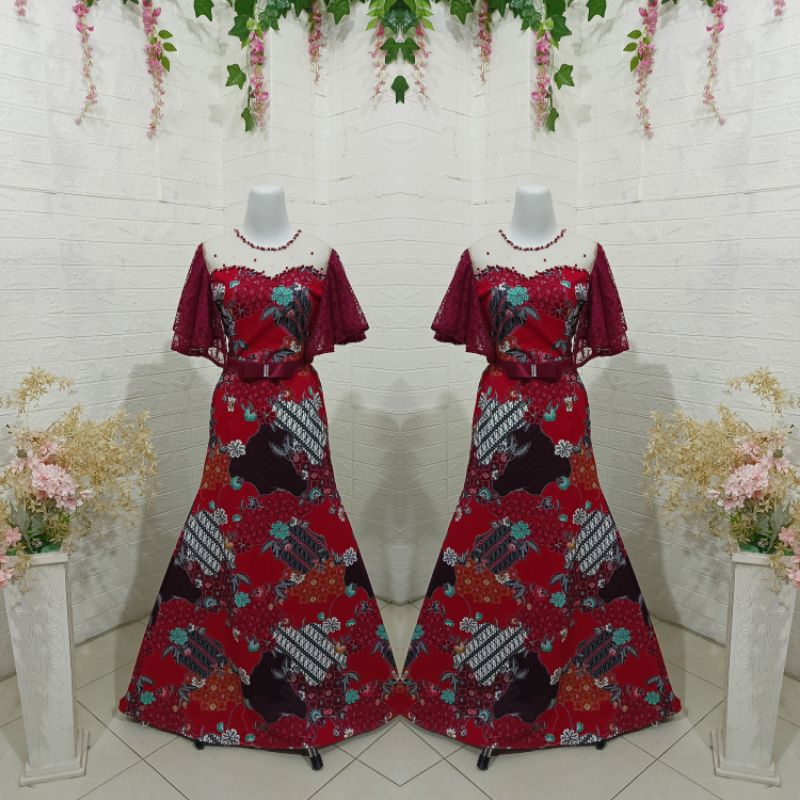 Jual DUYUNG BATIK STREET LENGAN RUMBAI BRUKAT FREE BELT // DRESS PESTA ...