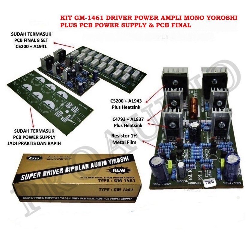 Jual KIT GM 1461 SUPER DRIVER POWER AMPLIFIER BIPOLAR YIROSHI Shopee