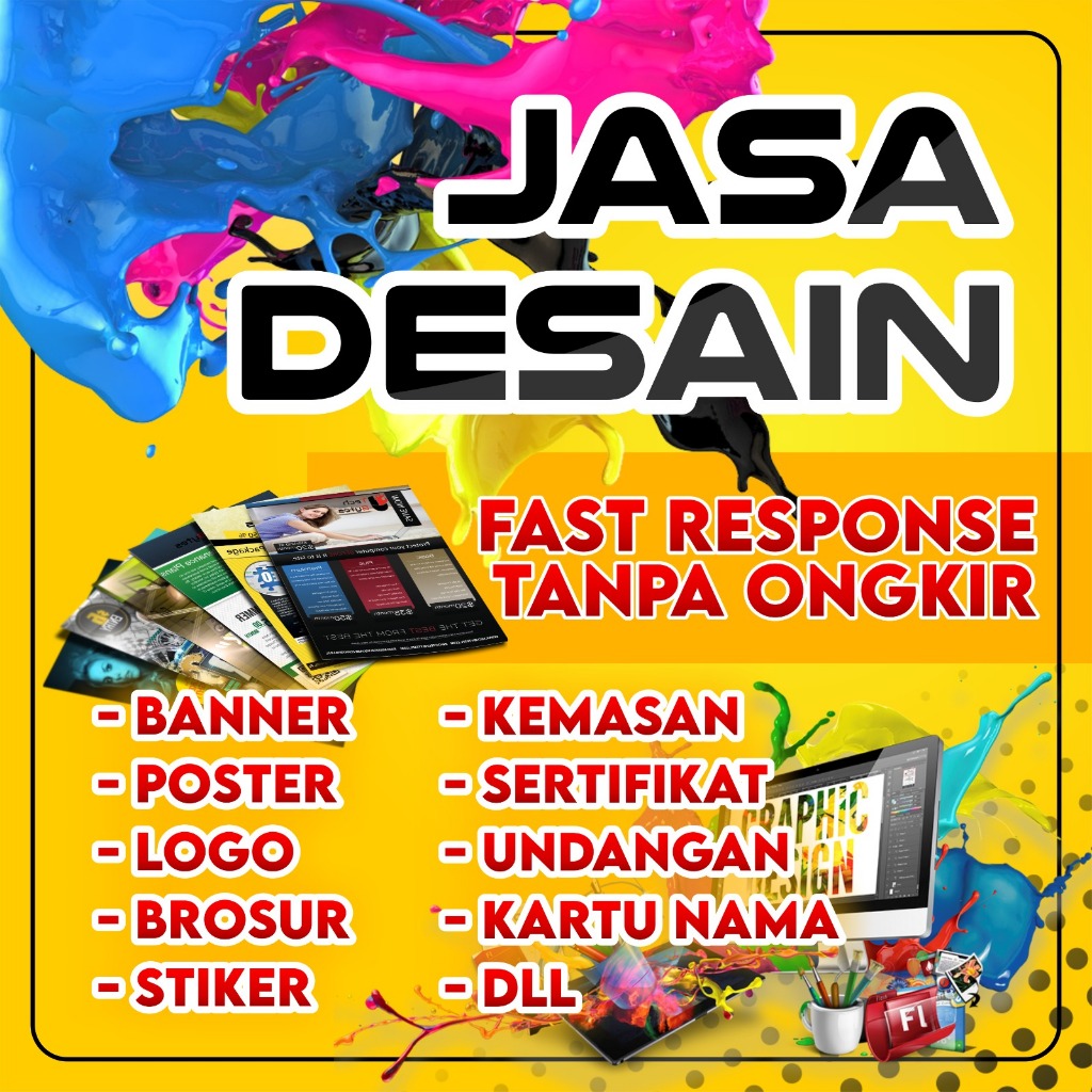 Jual JASA DESAIN GRAFIS DESAIN LOGO SPANDUK BANNER KAOS BROSUR STIKER LABEL KEMASANAN