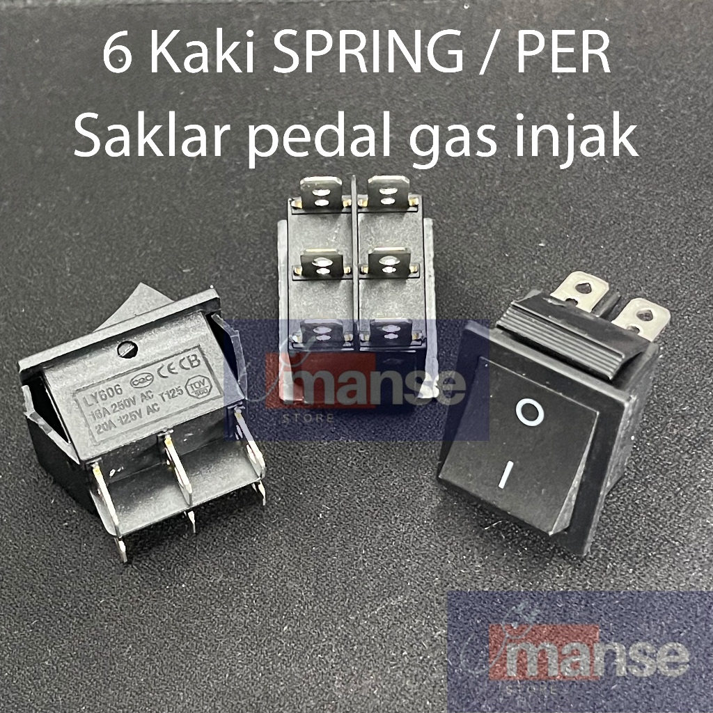 Jual Switch 6 Kaki SPRING / Saklar Pedal Gas Injak 6 Pin (Membal / Push ...