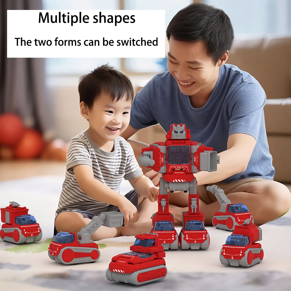 Jual 5 IN 1 Deformation fit Robot toy set Press Drive toy car ...