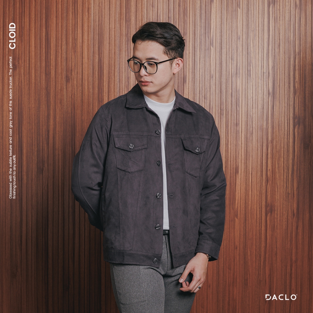 Jual Suede Jacket Trucker Dark Grey Outer Jaket Pria Shopee Indonesia