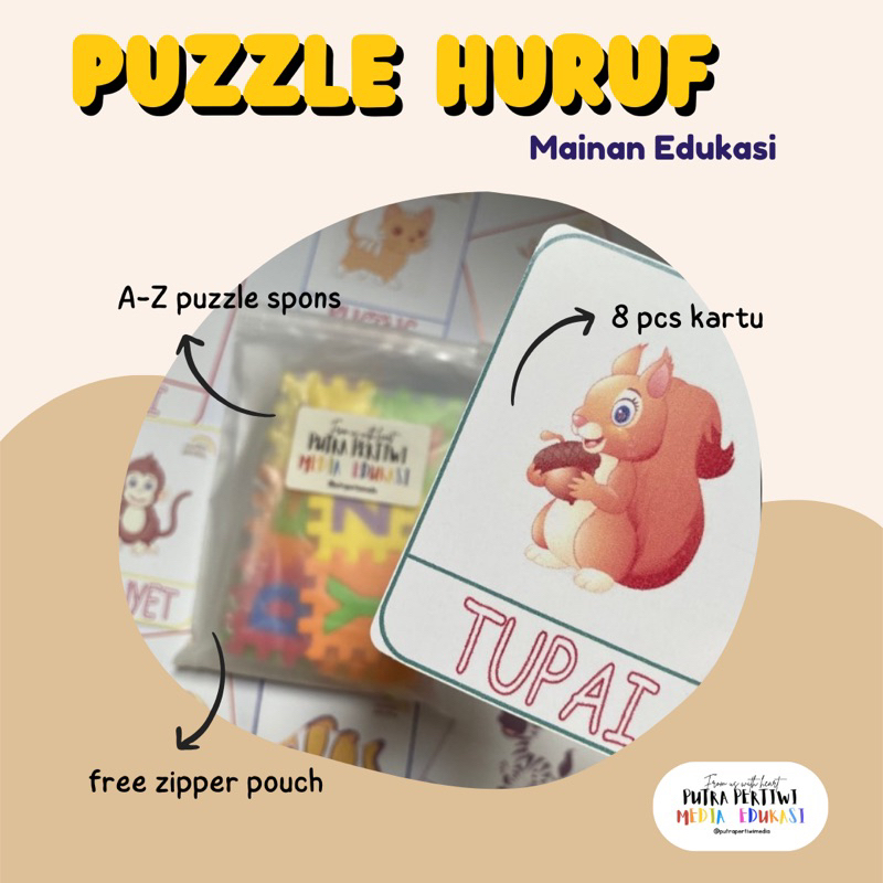Jual Paket Puzzle Huruf Mainan Edukatif Belajar Huruf (Montessori Play ...