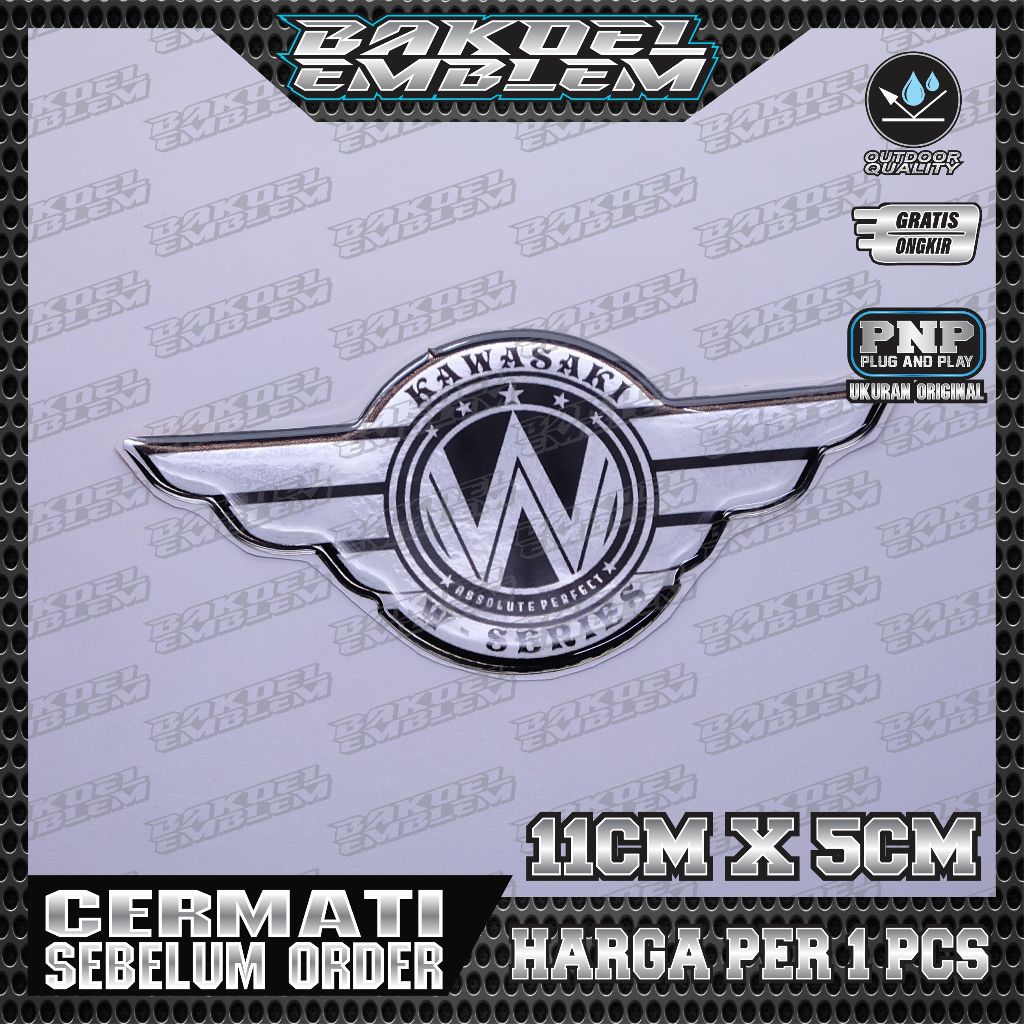 Jual Emblem logo kawasaki w series / emblem timbul kawasaki w175 ...