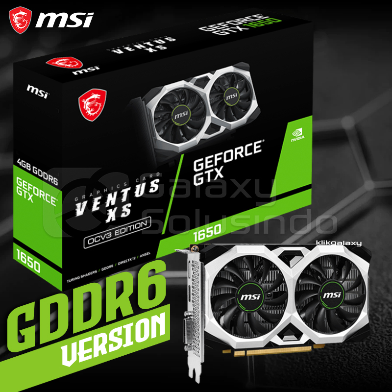 Jual MSI GeForce GTX 1650 D6 VENTUS XS OC 4GB GDDR6 - VGA GTX1650 DDR6 ...