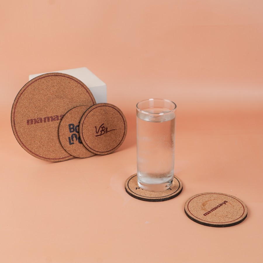 Jual Tatakan Alas Gelas Custom Nama Bahan Gabus Cork Coaster di Selaras ...