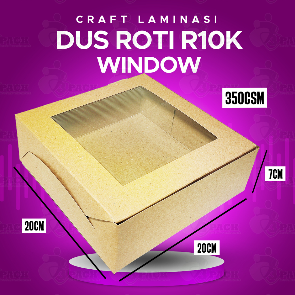 Jual Dus Nasi R10K window / kotak nasi R10 uk 20x20x7cm / kotak makanan ...