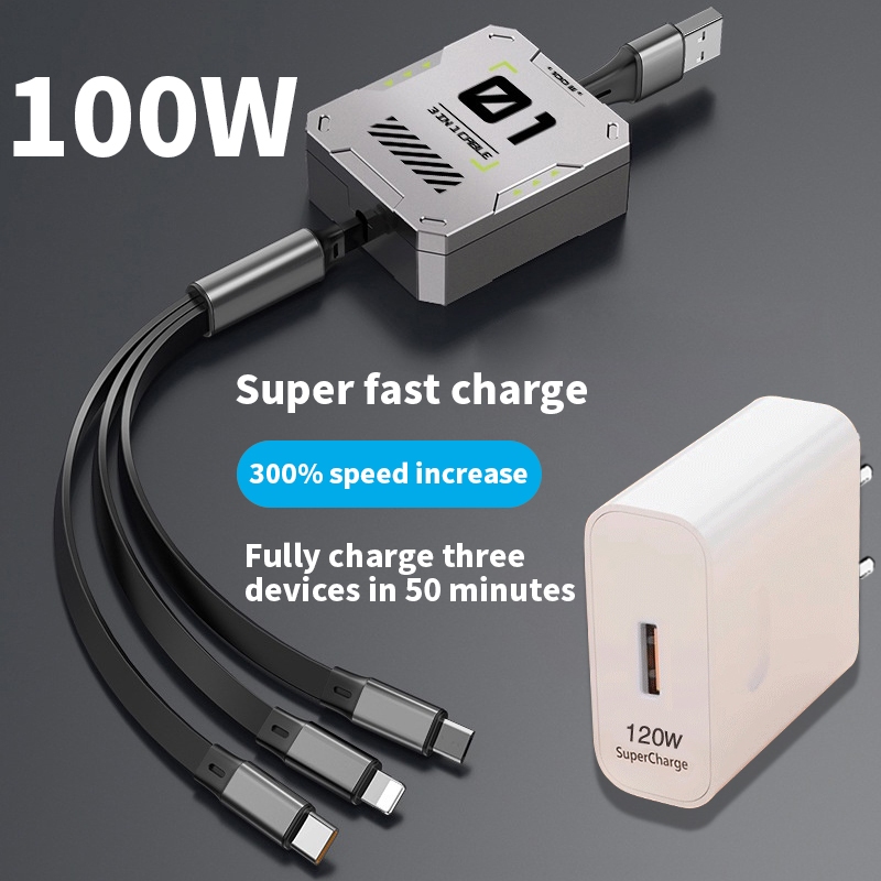 Jual PENAS Kabel Data 3-in-1 Charger Tipe C Micro USB iOS Lightning ...