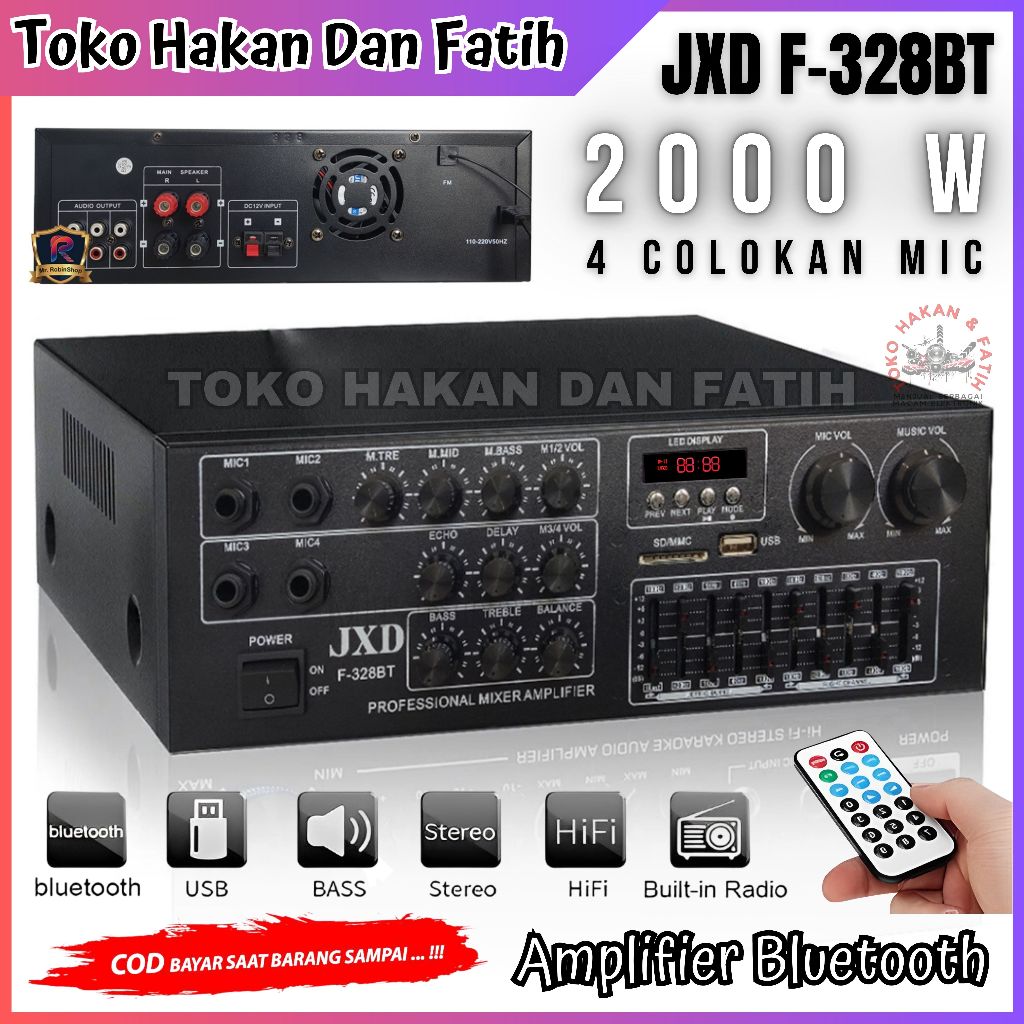 Jual Bluetooth EQ Audio Amplifier Karaoke Home Theater 2000W JXD F