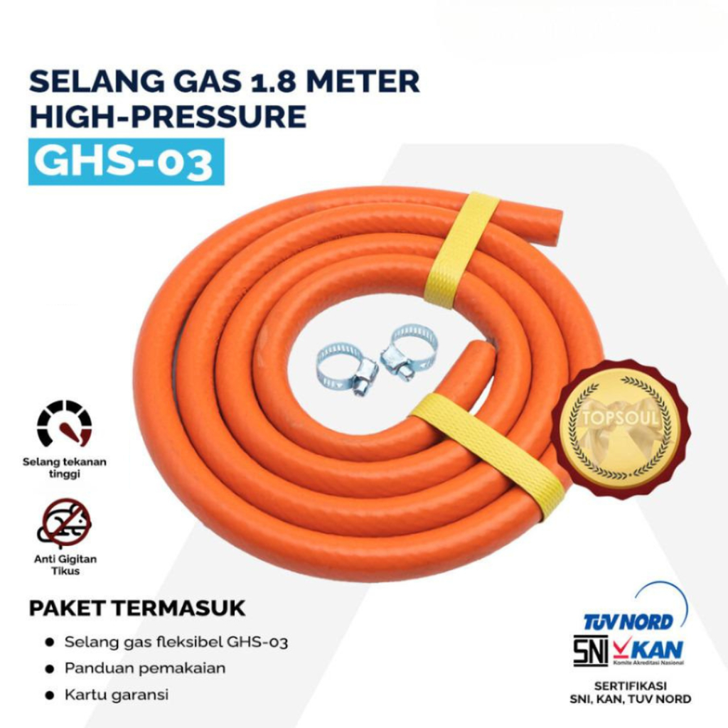 Jual Selang Regulator 5 Lapis Anti Tikus Retak Gas Kompor HP GASCOMP ...