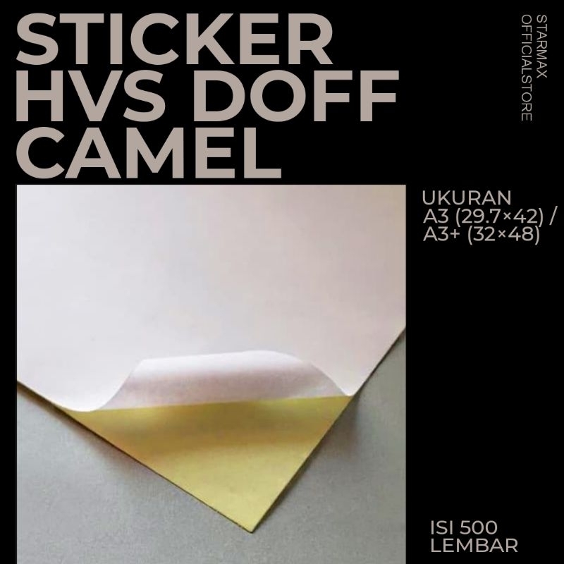 Jual 500 LEMBAR | Sticker HVS Doff Camel Original ukuran A3 / A3+ | per ...