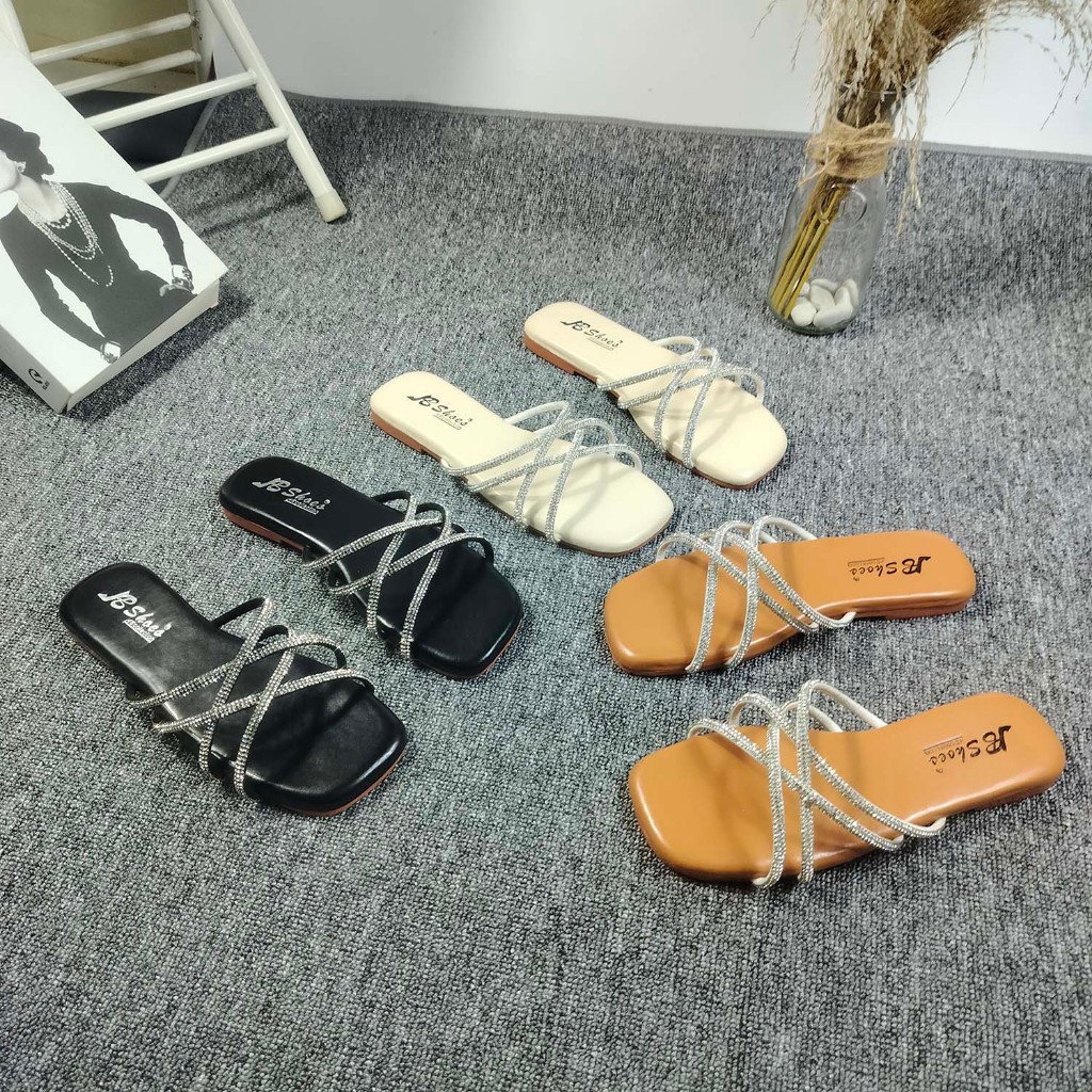 AB Sandal Flat Sandal teplek Wanita pijakan empuk model KekinianCantik  elegan IKO-08