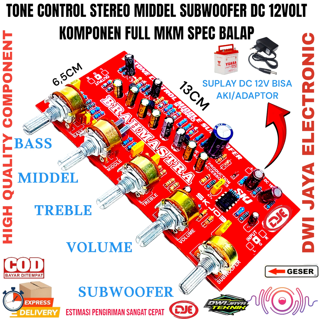 Jual Tone Control Stereo Middel Subwoofer DC 12Volt Komponen Full MKM ...