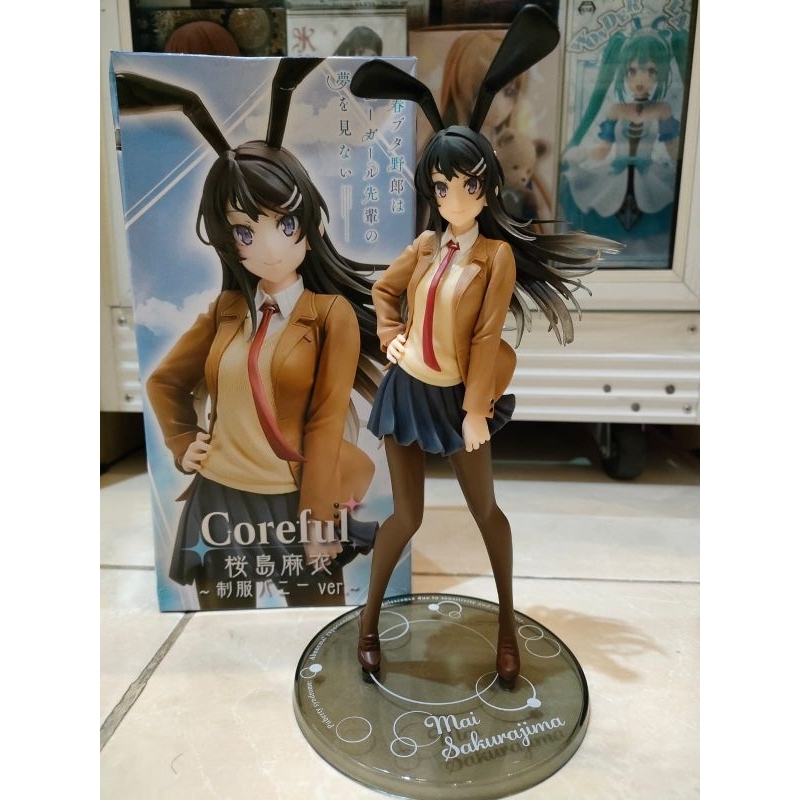 Figurine Taito Coreful - Mai Sakurajima En Robe De Lapin Transparente (Bunny Girl Senpai) - Échelle 1/8 (~20cm), PVC
