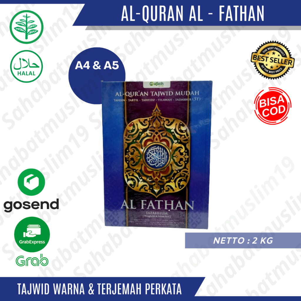 Jual Al Quran Al Fathan Ukuran A Tajwid Warna Terjemah Per Kata Original Shopee Indonesia