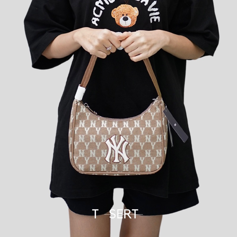 Jual MLB Korea Hobo Bag NY Monogram Beige Original ( 100% Authentic ...