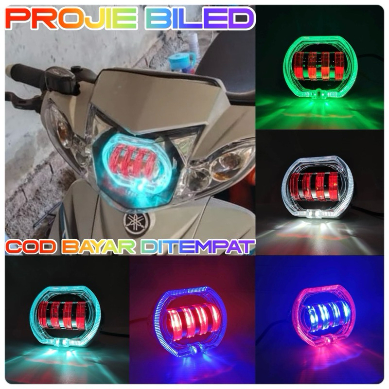 Jual Lampu Utama Biled Projector Mode Daymaker Projie Biled Led D