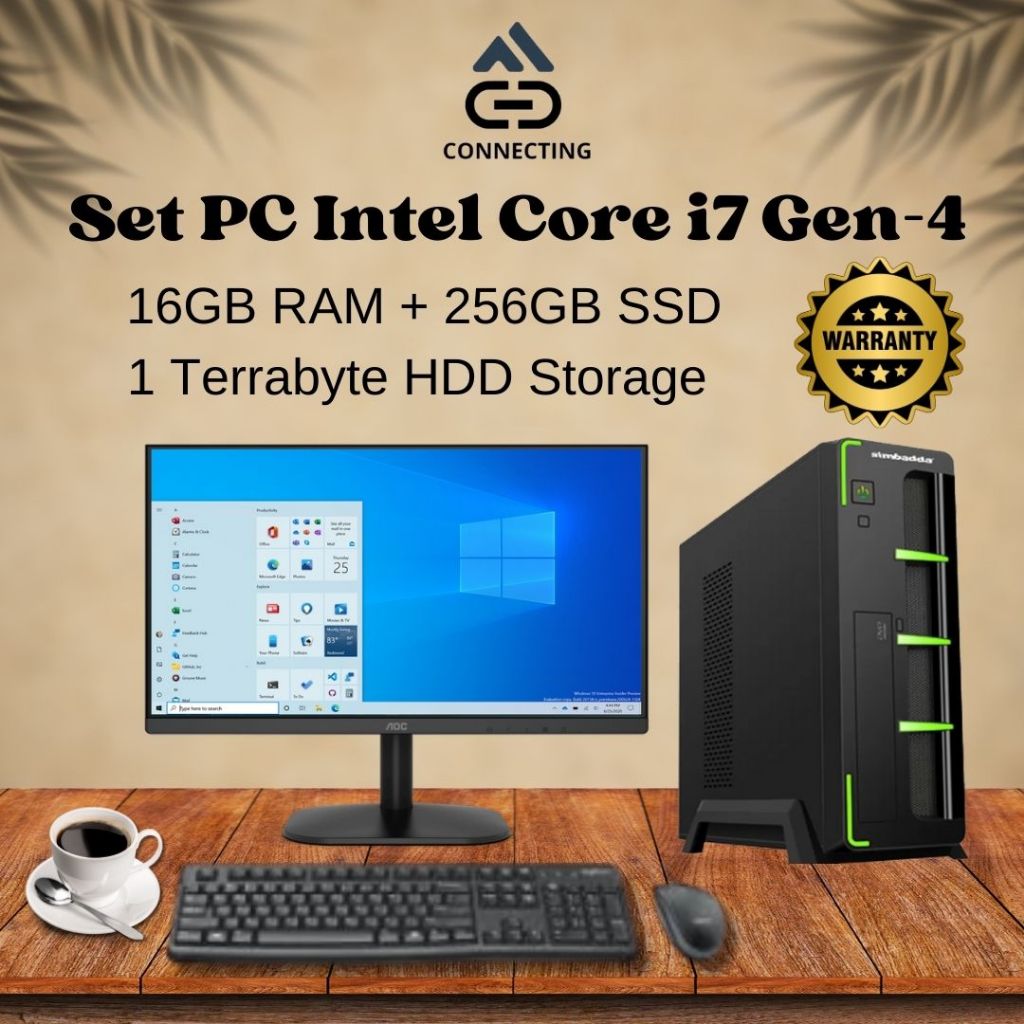 Jual Set PC Slim Intel Core i7 Gen-4 RAM 16GB SSD || Frameless | Shopee ...