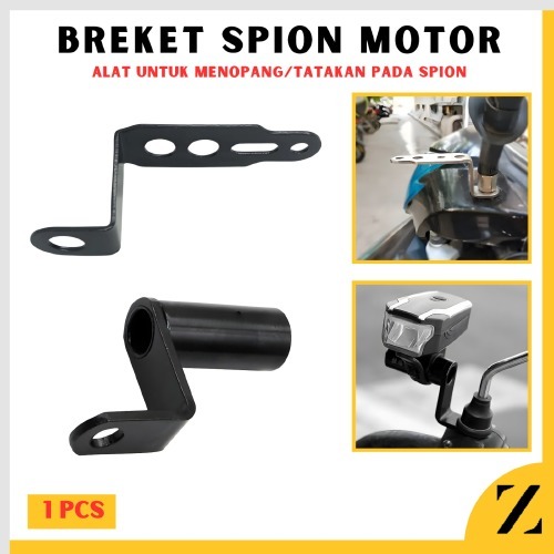 Jual Bracket Braket Breket Lampu Led Tembak Spion Motor Bar Stand Besi Dudukan Sepion Penjepit