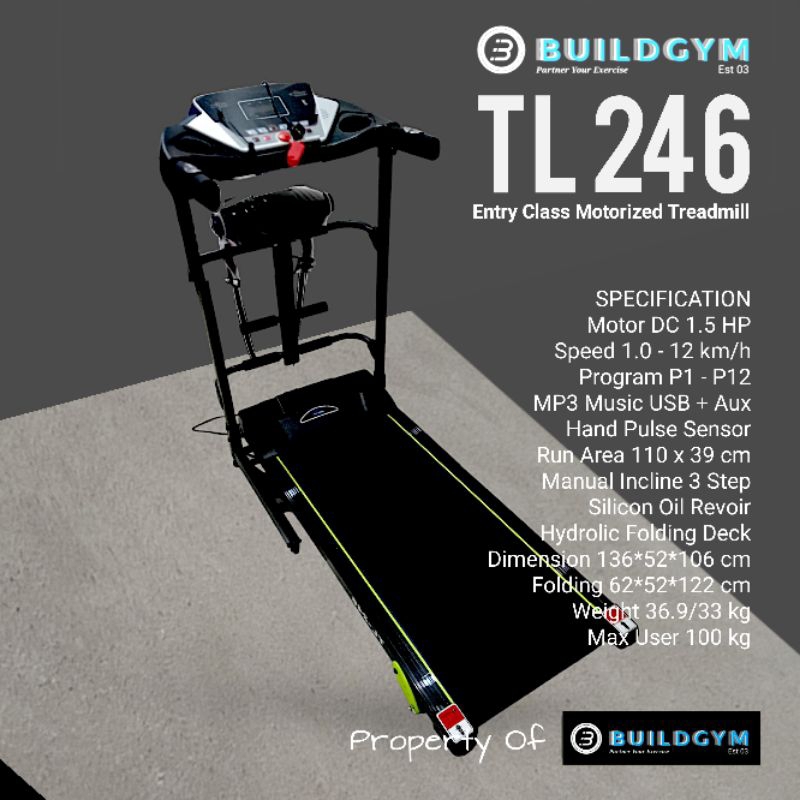 Jual Treadmill Elektrik 3 Fungsi Tl246 Treadmill Electric 3 Function Tl