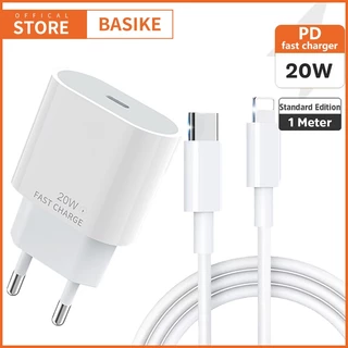 BASIKE Kabel Charger iPhone Fast Charging Type C PD 20W & kabel data Type C to Lightning Original