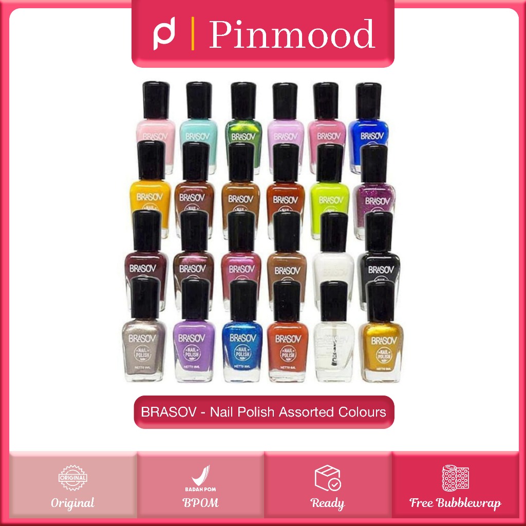 Jual BRASOV NAIL POLISH ASSORTED COLOURS 8 Ml Kutek Cat Kuku Kutex Poles Pewarna Mix