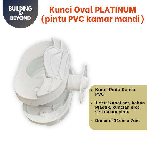 Jual KUNCI OVAL PLATINUM PINTU PVC KAMAR MANDI - PUTIH | Shopee Indonesia