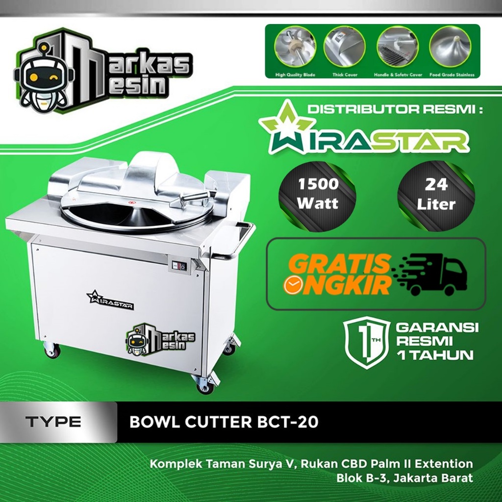 Jual Mesin Giling Daging Bakso Bowl Cutter Wirastar Bct 20 Shopee