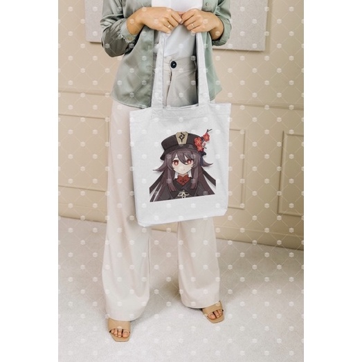 Jual Tote Bag Dewa Asli Custom Hu Tao Raiden Kazuha Ayaka Ayato GI ...