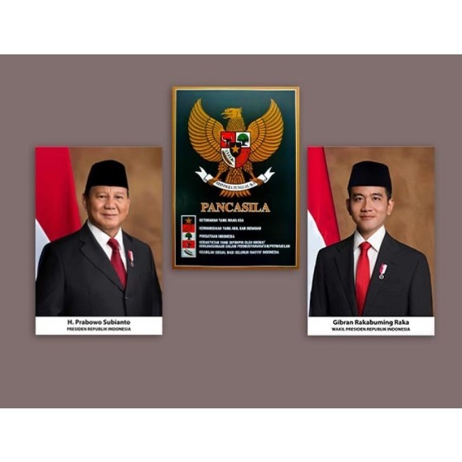 Jual Foto Presiden Dan Wakil Presiden Prabowo Dan Gibran Ukuran A4 ...