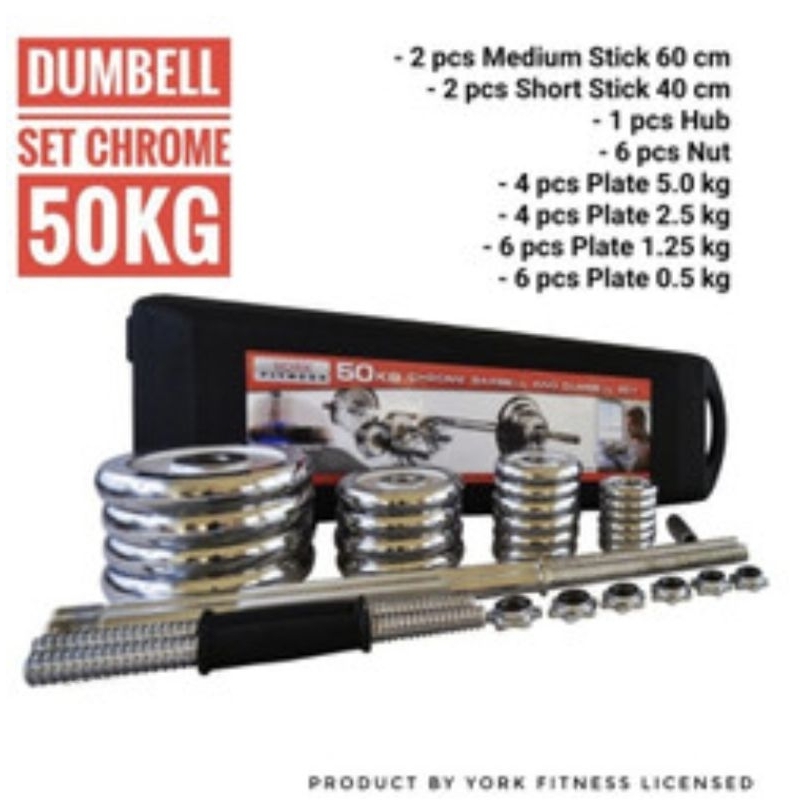 Jual Iron Barbel 50kg Set Box koper crome hitam 2in1 Barbel | Shopee ...