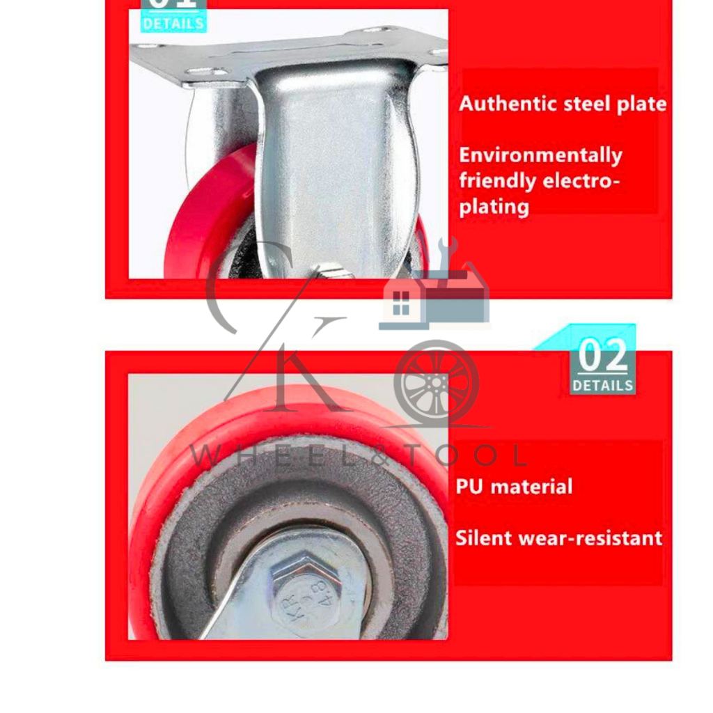 Jual RODA BESI 1000KG TEKANAN CASTER HEAVY DUTY BEARING RODA FULL HIDUP ...