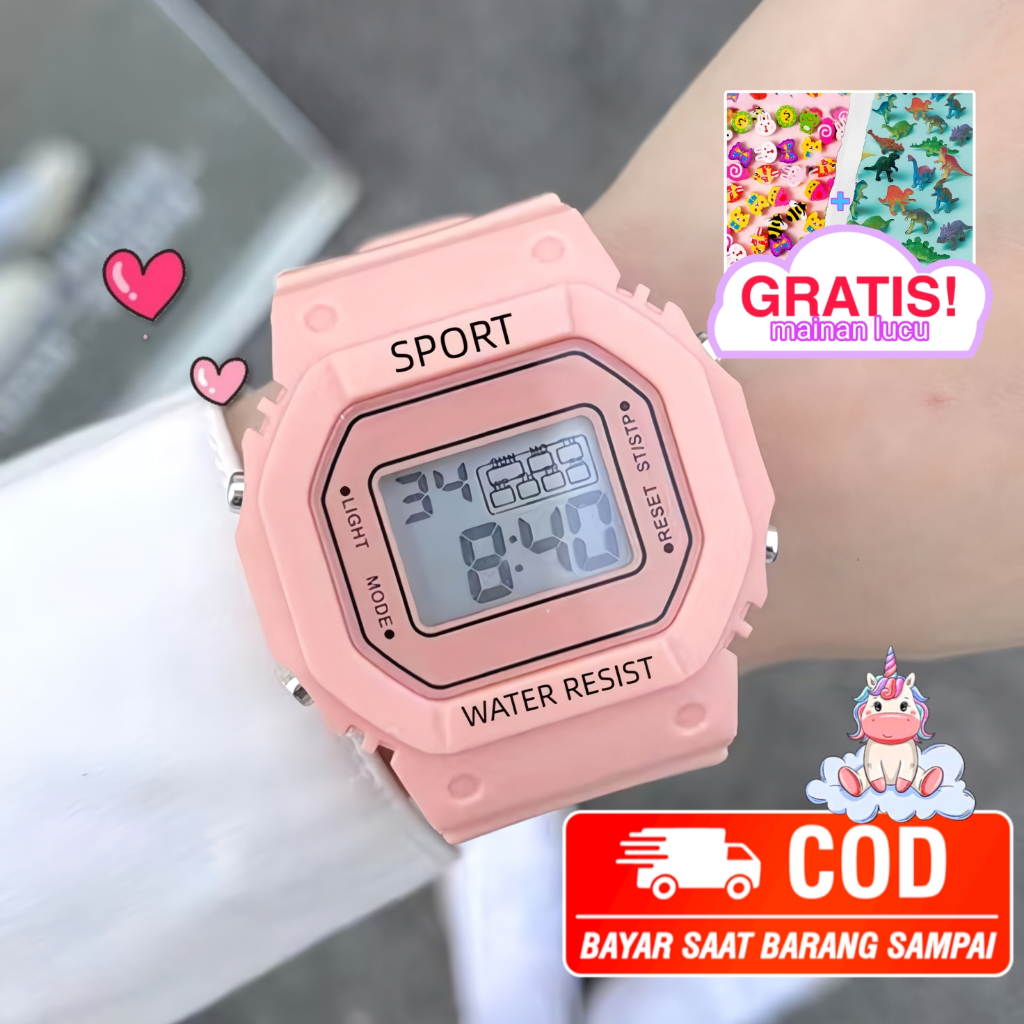 Jual Jam Tangan Anak Tk Sd Led Digital Perempuan Rubber Sport Jam