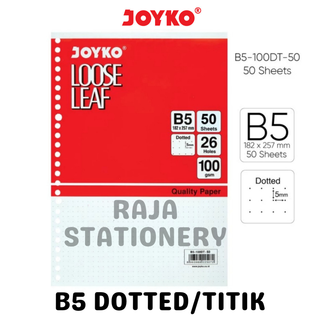 Jual JOYKO LOOSE LEAF A5 B5 KERTAS BINDER A5 B5 JOYKO GARIS TITIK KOTAK ...