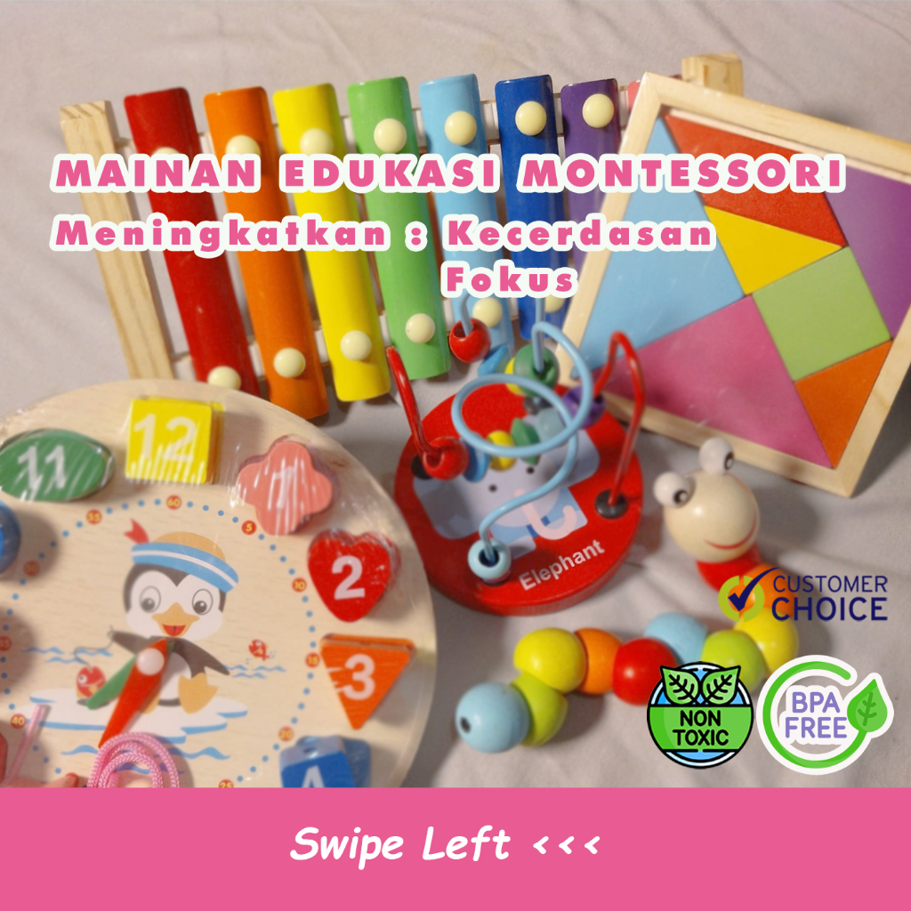 Jual Mainan Sensory Montessori Mainan Anak Basic Kayu Edukasi Mini