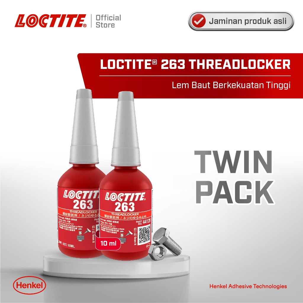 Jual Henkel LOCTITE 263 Threadlocker Lem Baut - 10 ml (Twin Pack ...