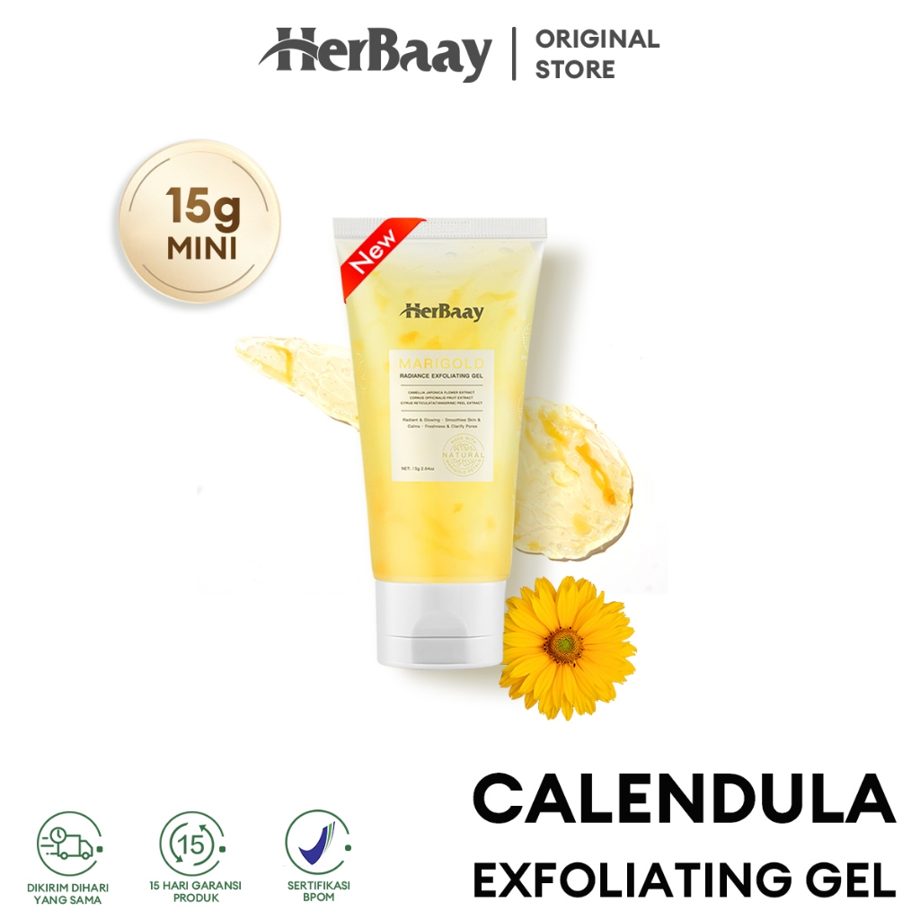 Jual Herbaay Calendula Exfoliating Gel 15g Brightening Eksfoliasi Gel