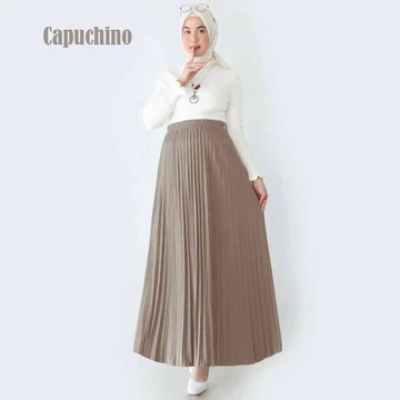 Rok Plisket Wanita Bahan Hyget Premium Lentur