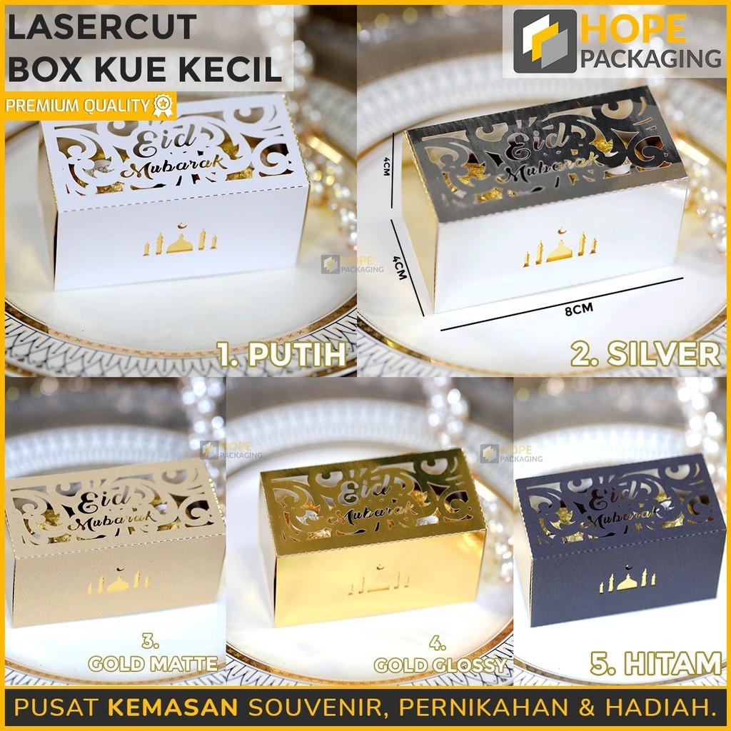 Jual [ 5 pcs ] Packing box Eid Mubarak / lebaran / idul Fitri laser cut ...