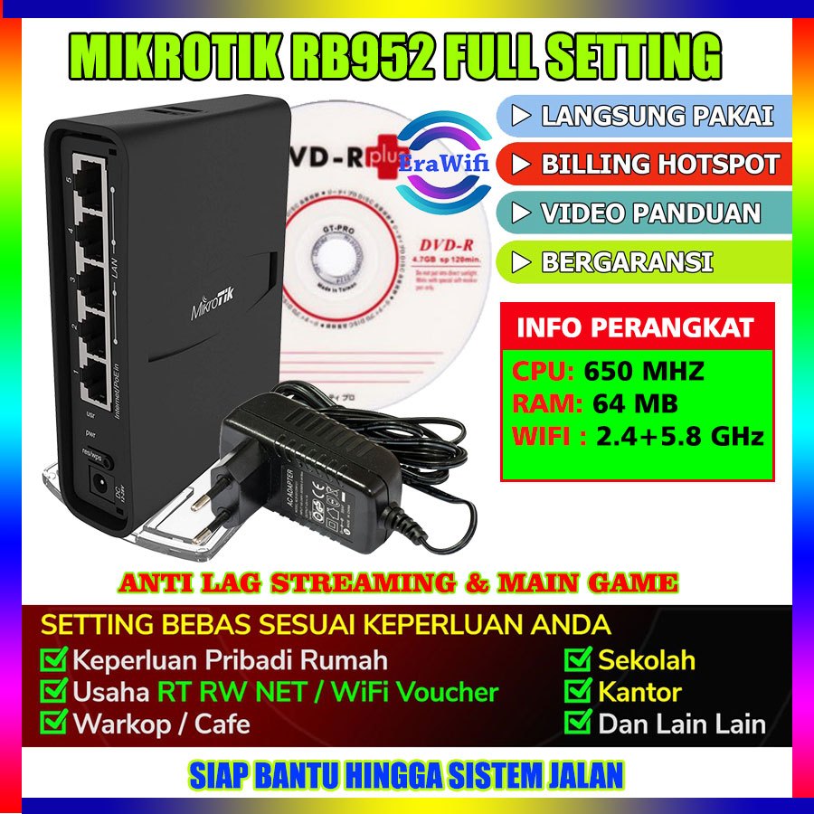 Jual Mikrotik Full Setting RB952Ui-5ac2nD-TC Siap Pakai | Billing ...