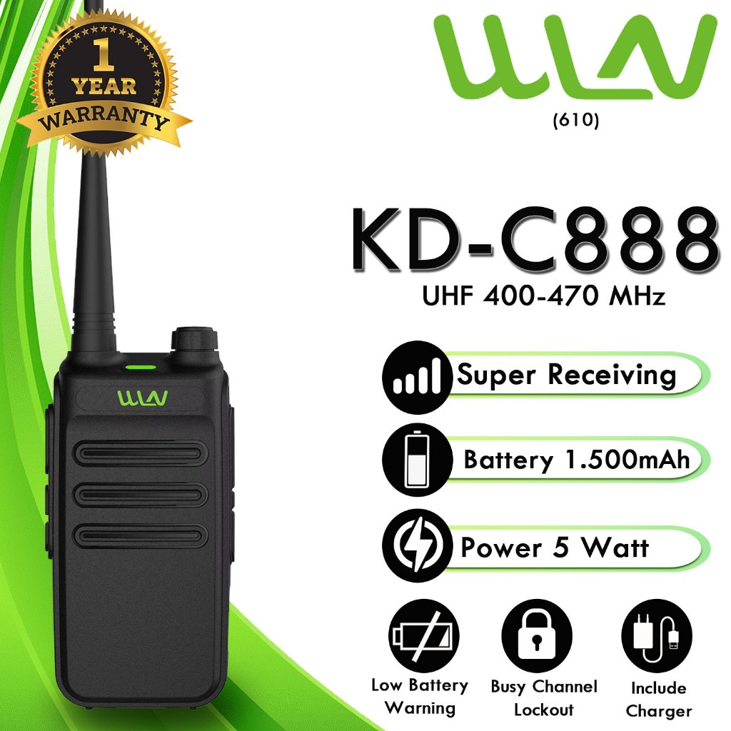 Jual HT WLN KD-C888 PLUS (610) POWER 5 WATT - ISI 1 PCS | Shopee Indonesia