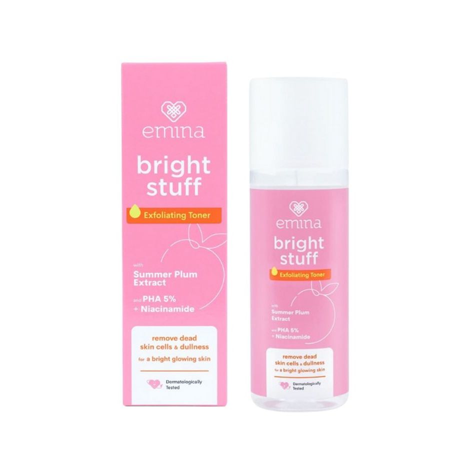 Jual Emina Bright Stuff Exfoliating Toner 100 ml ( kardus pink