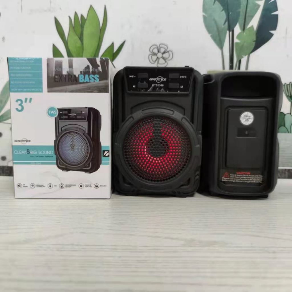 Jual Speaker Bluetooth 5.0 TWS GTS-1346 Extra Bass 3 Inchi Portable ...